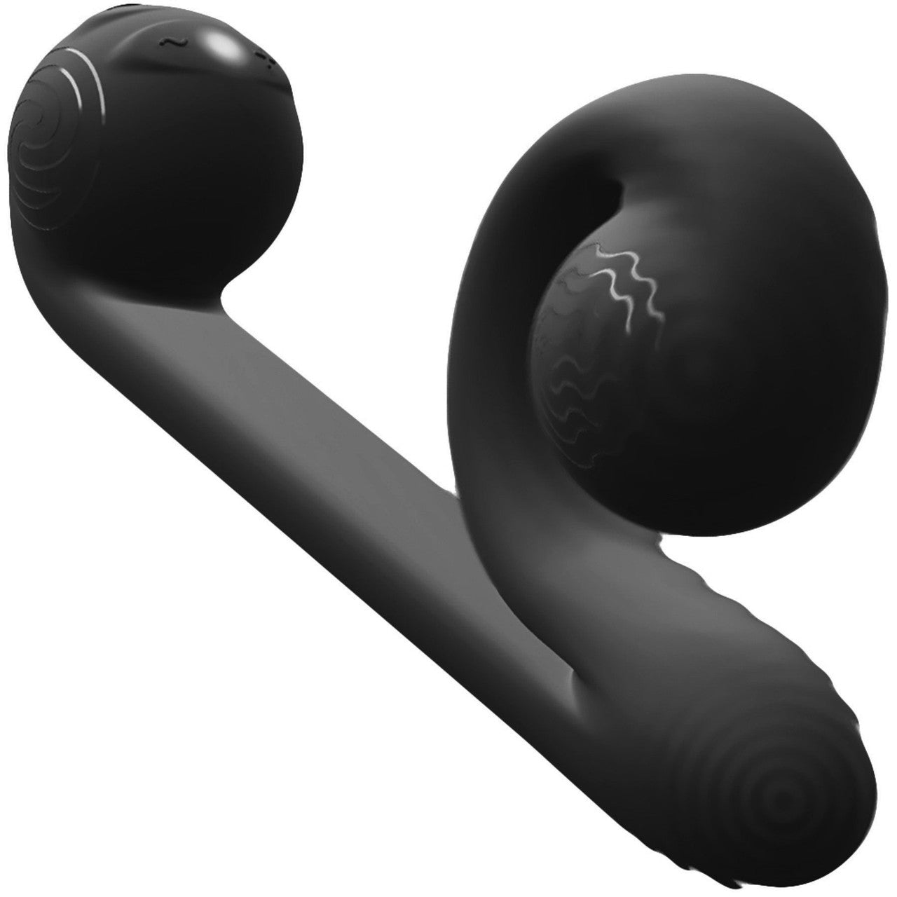 Snail Vibe Silicone Rechargeable Waterproof Dual Stimulation Science Based Vibrator - Black