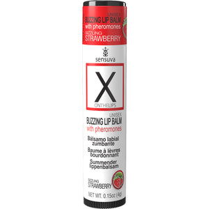 X On The Lips Buzzing Lip Balm With Pheromones By Sensuva 0.15 oz - Sizzling Strawberry