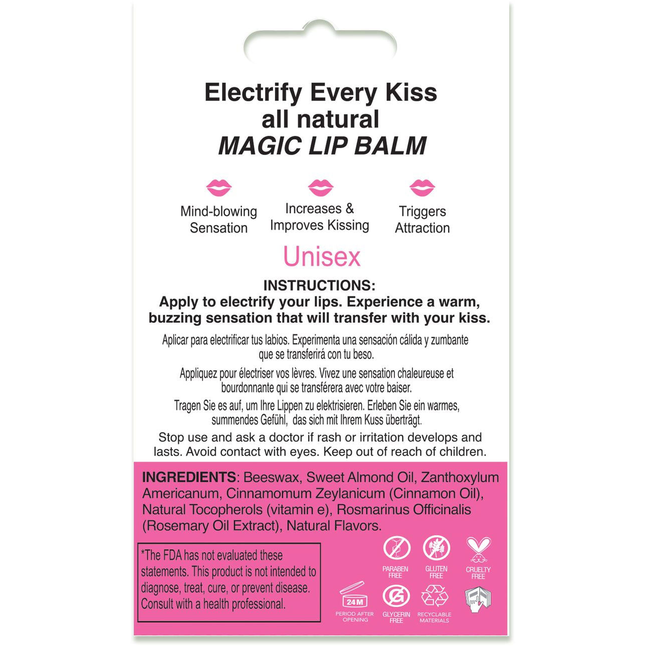 X On The Lips Buzzing Lip Balm With Pheromones By Sensuva 0.15 oz - Buzzing Bubble Gum