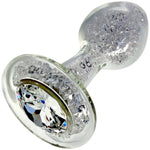 Sparkle Glass Butt Plug With Crystal Base By Crystal Delights - Clear