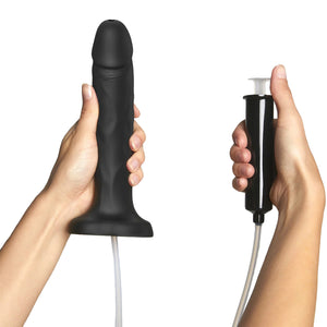 Strap-on-Me Squirting Harness Compatible Realistic Silicone Dildo - Large, Black