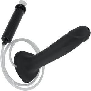 Strap-on-Me Squirting Harness Compatible Realistic Silicone Dildo - Large, Black