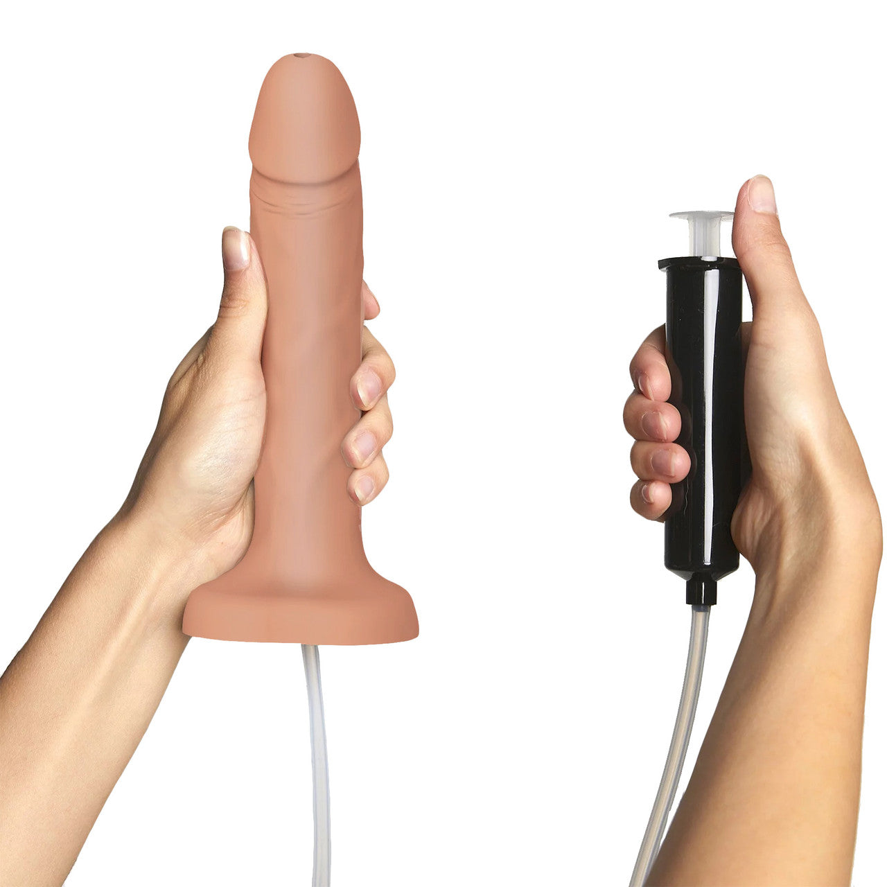 Strap-on-Me Squirting Harness Compatible Realistic Silicone Dildo - Large, Vanilla