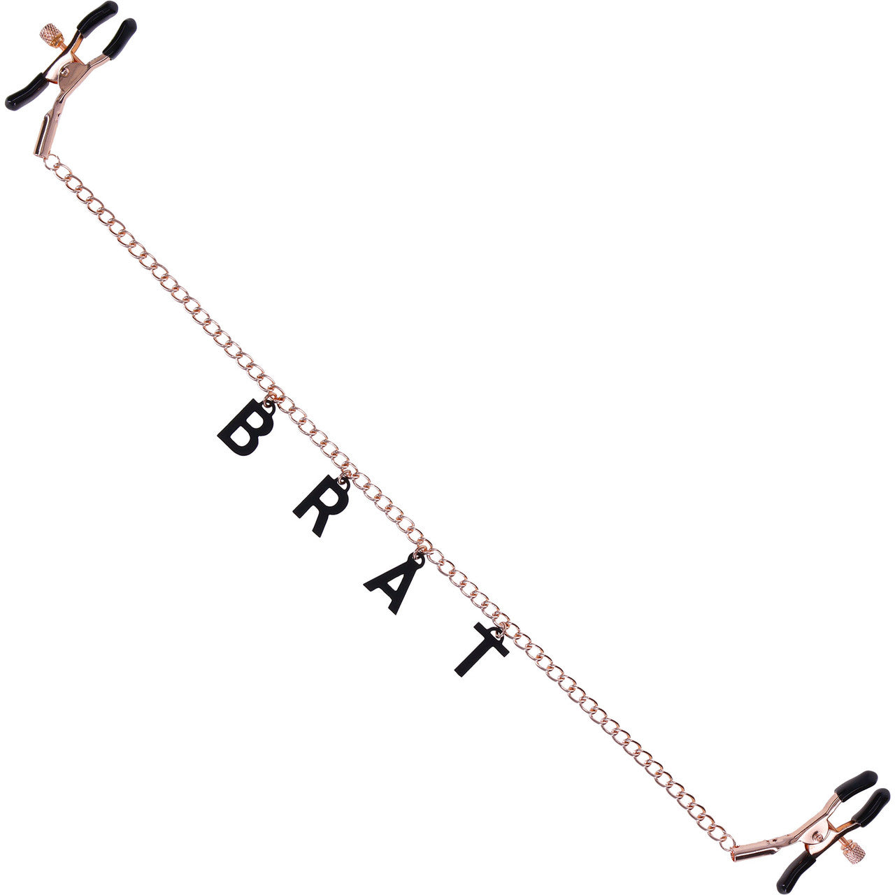 Sex & Mischief Brat Charmed Nipple Clamps By Sportsheets - Rose Gold & Black