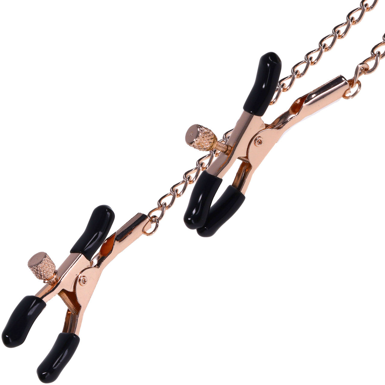 Sex & Mischief Brat Charmed Nipple Clamps By Sportsheets - Rose Gold & Black