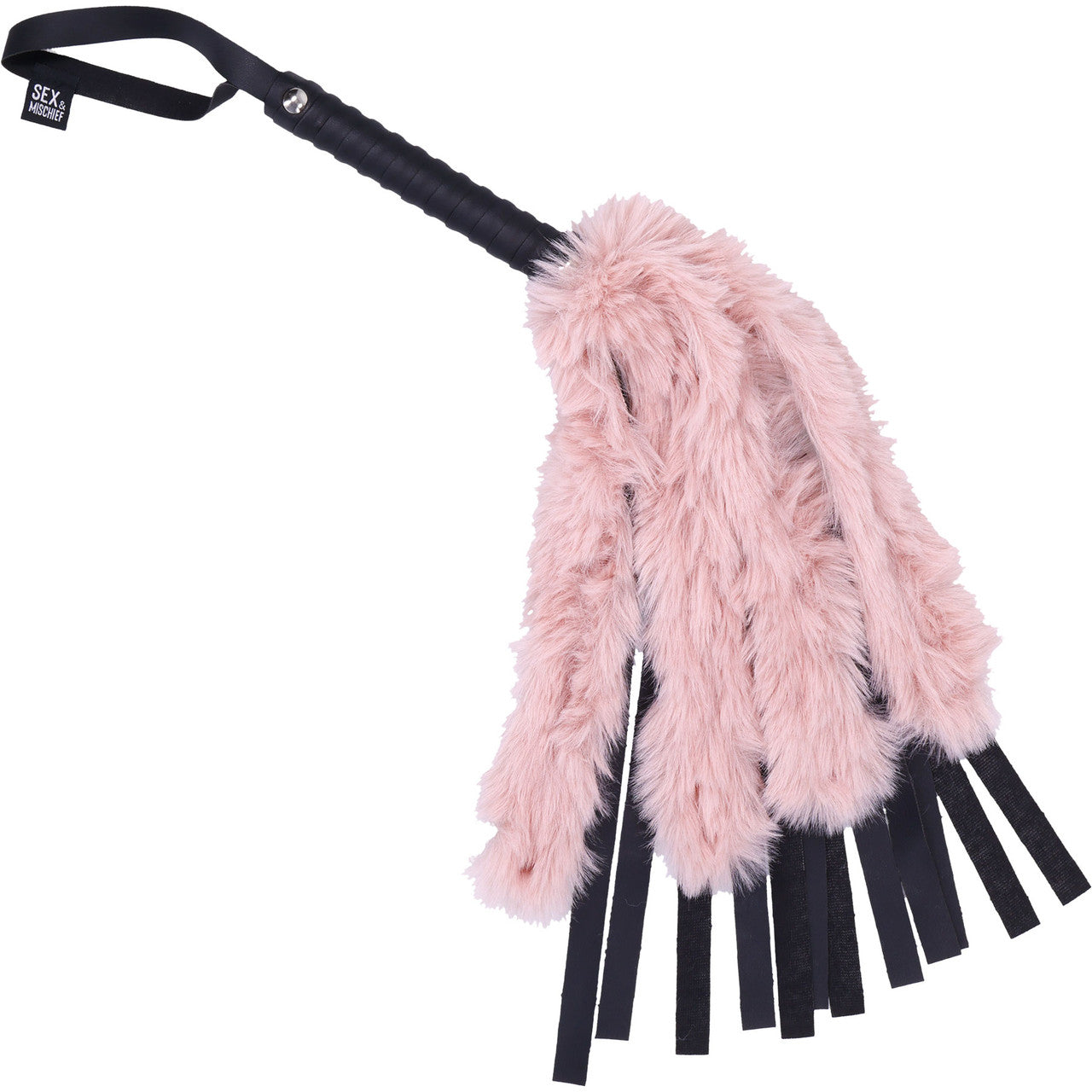 Sex & Mischief Brat Faux Fur Flogger By Sportsheets - Pink & Black