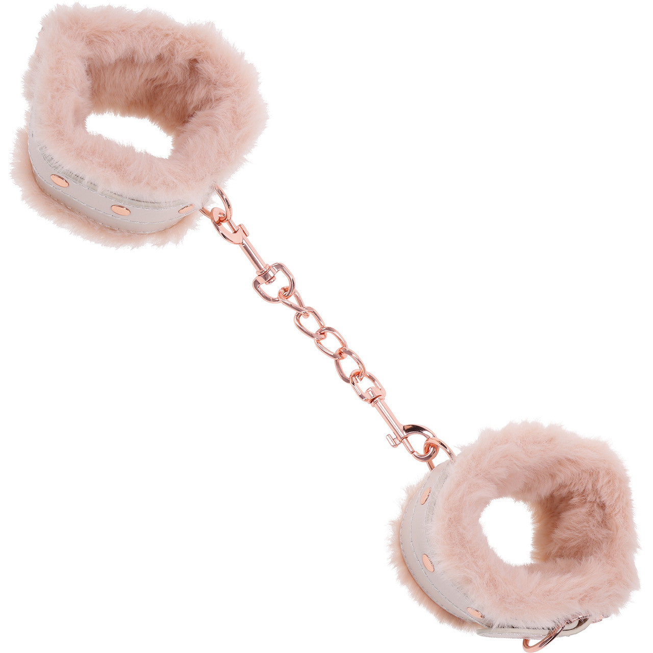 Sex & Mischief Peaches 'n CreaMe Fur Handcuffs By Sportsheets - Rose Gold & Peach