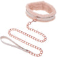 Sex & Mischief Peaches 'n CreaMe Fur Collar & Leash By Sportsheets - Rose Gold & Peach