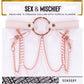 Sex & Mischief Peaches 'n CreaMe Collar With Nipple Clamps By Sportsheets - Rose Gold & Peach