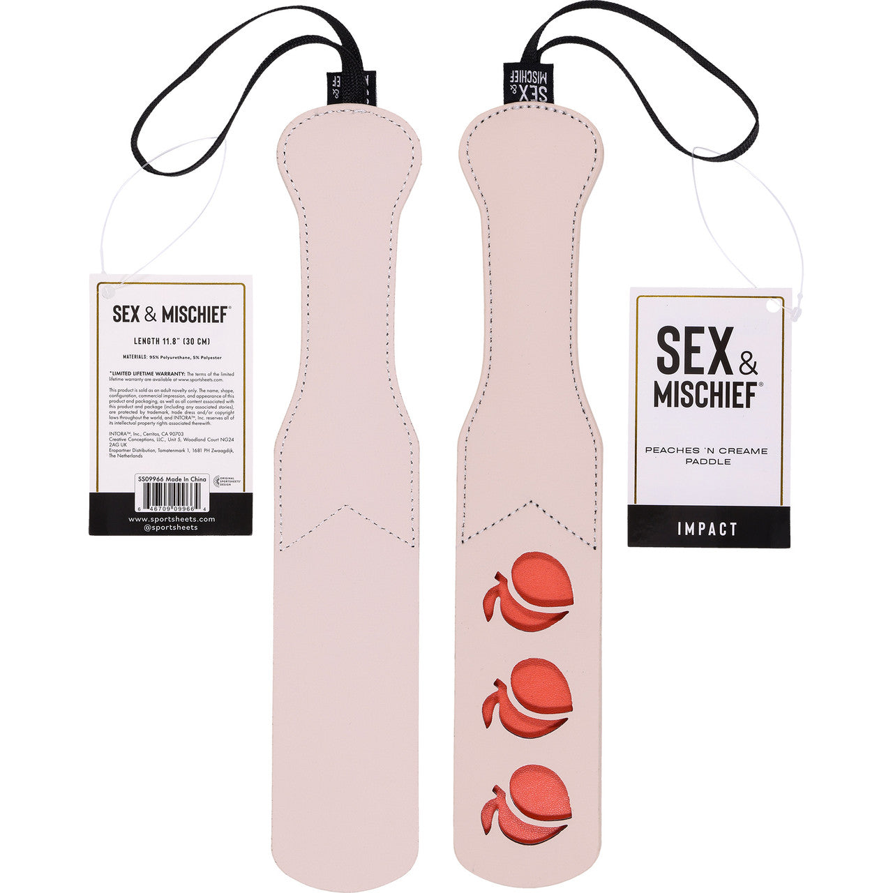 Sex & Mischief Peaches 'n CreaMe Paddle By Sportsheets - Rose Gold & Peach