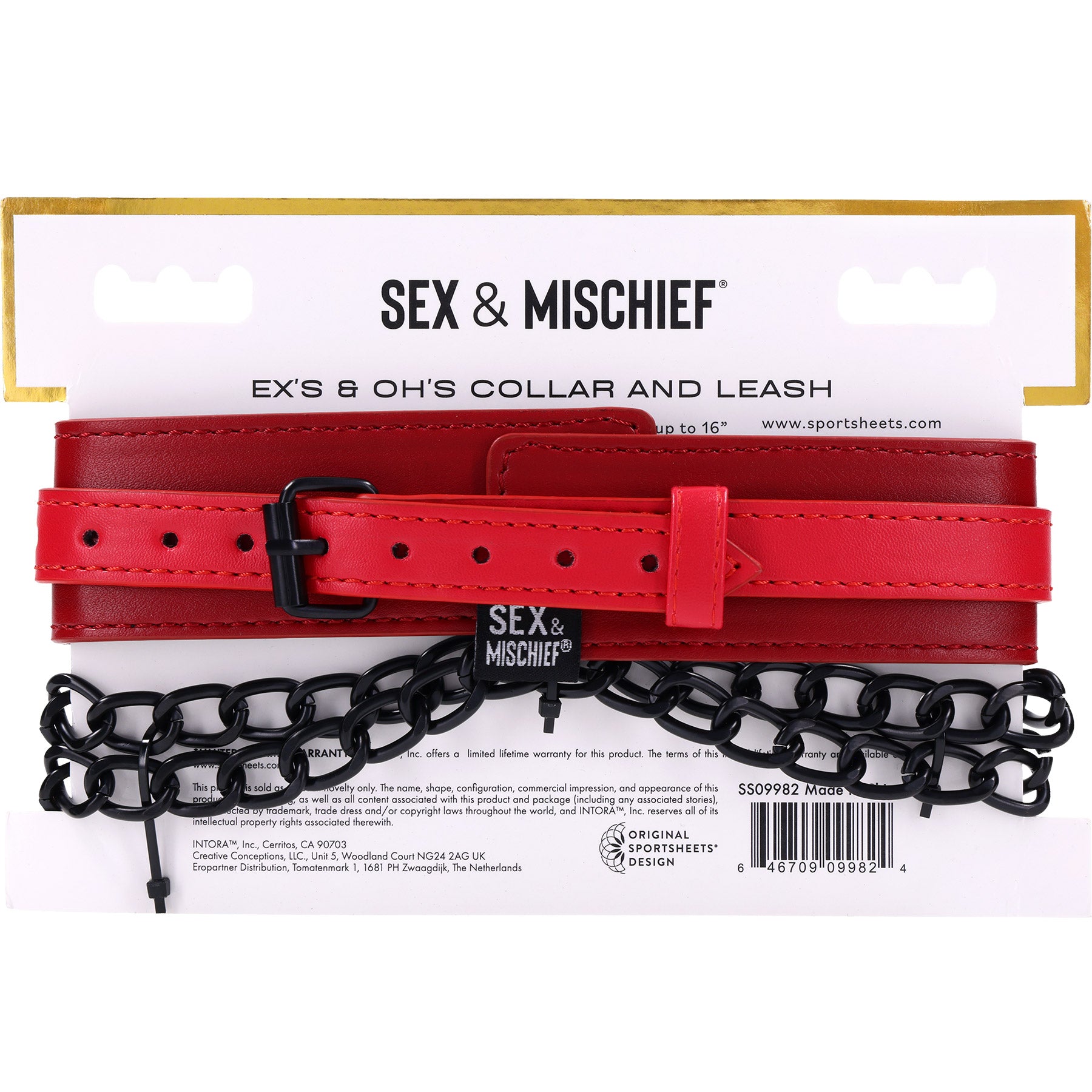 Sex & Mischief Ex's & Oh's Collar And Leash By Sportsheets