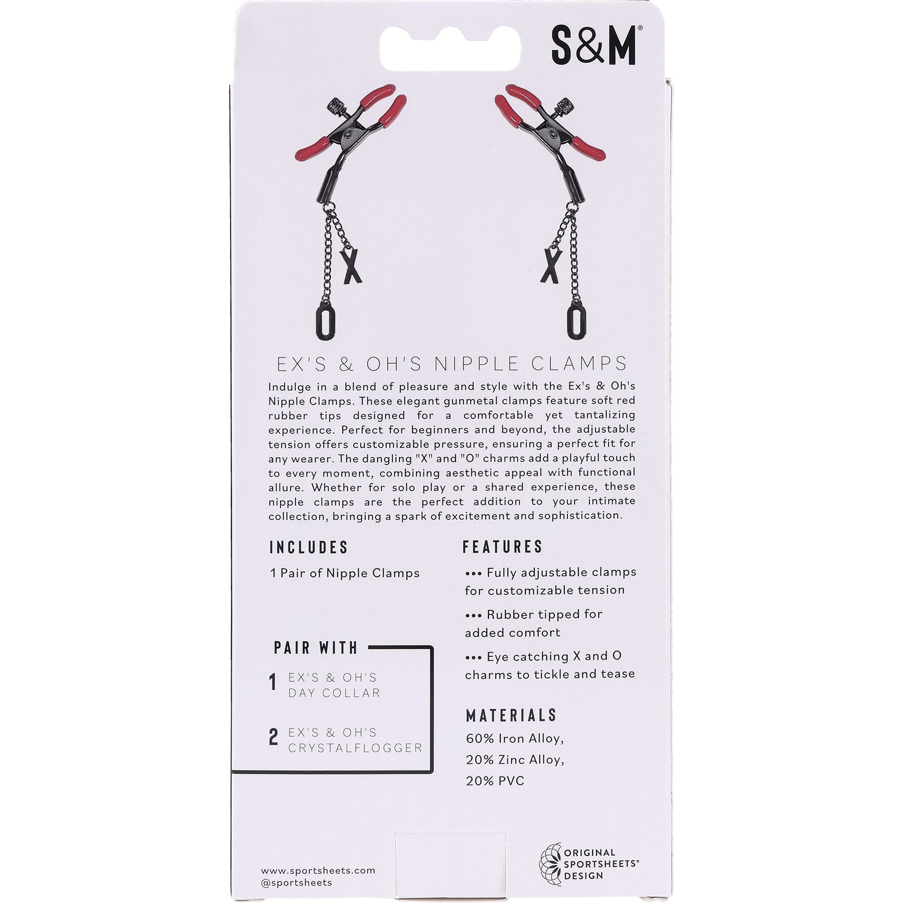 Sex & Mischief Ex's & Oh's Nipple Clamps By Sportsheets