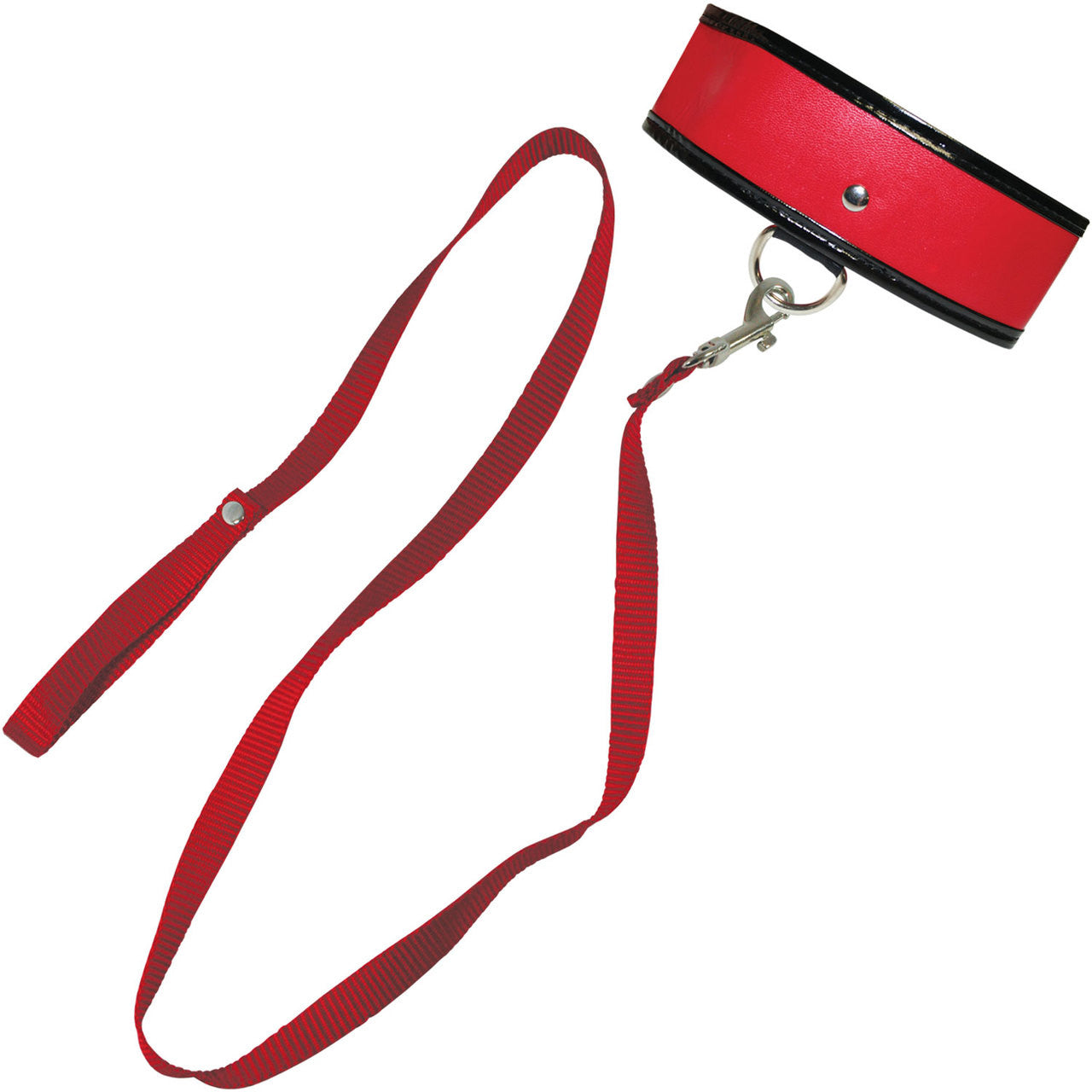 Sex & Mischief Leash And Collar by Sportsheets - Red & Black