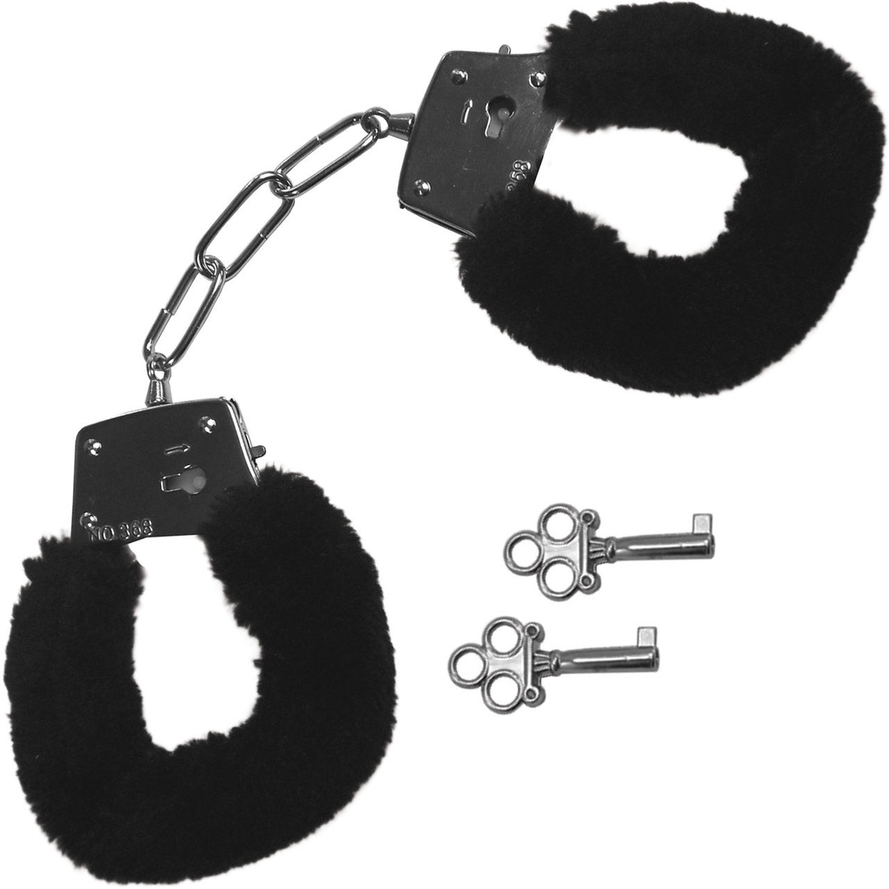 Sex & Mischief Furry Handcuffs By Sportsheets - Black