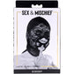 Lace hush hood packaging with 'Sex & Mischief' branding on a white background