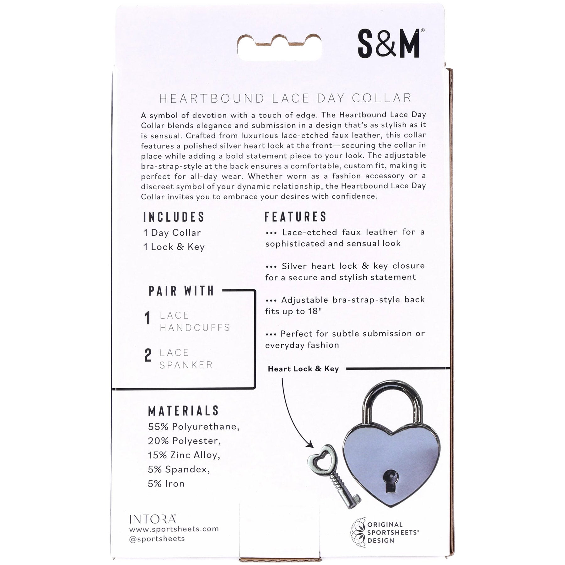 Sex & Mischief Heartbound Lace Day Collar By Sportsheets
