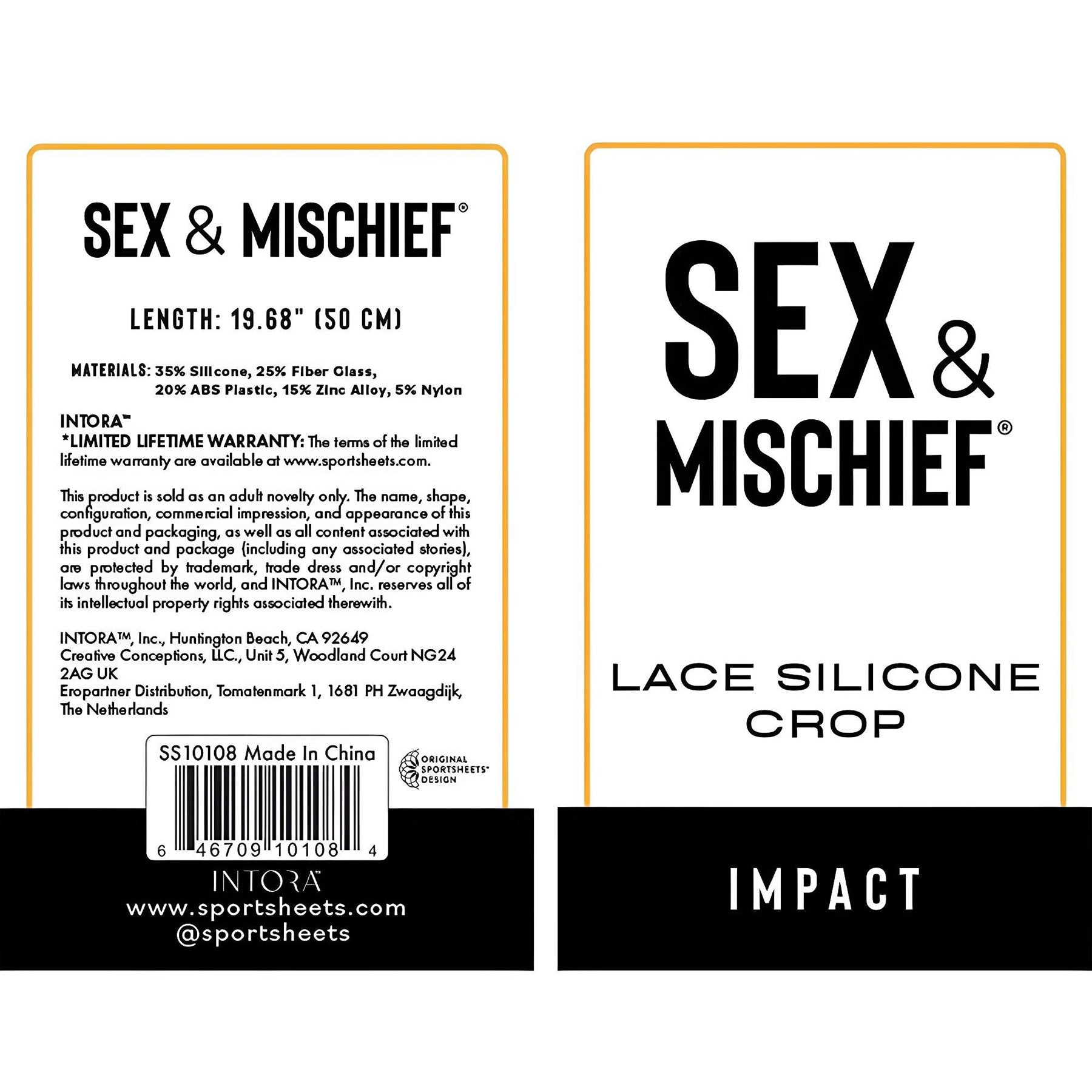 Sex & Mischief Lace Silicone Crop