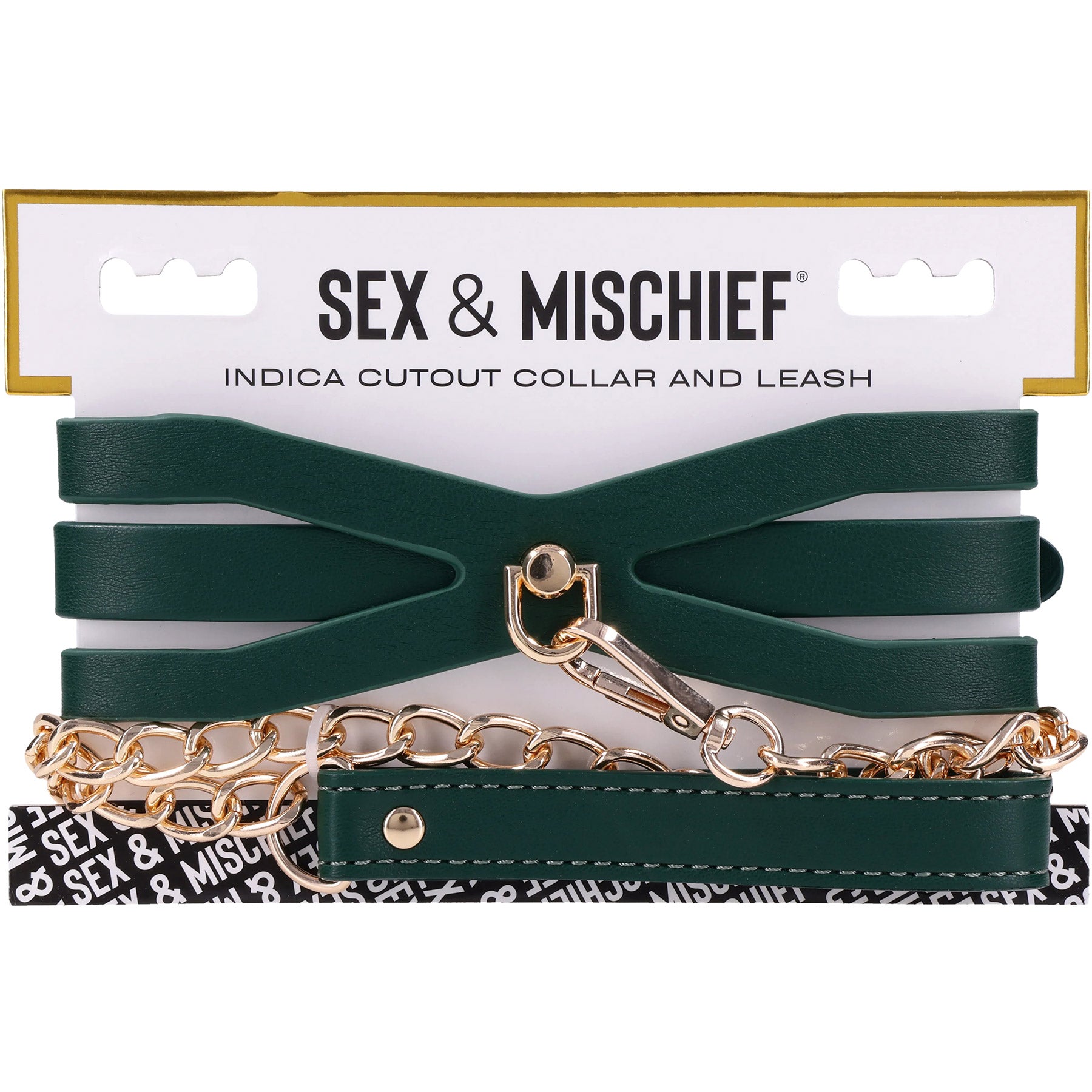 Sex & Mischief Indica Cutout Collar & Leash By Sportsheets