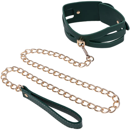 Sex & Mischief Indica Cutout Collar & Leash By Sportsheets