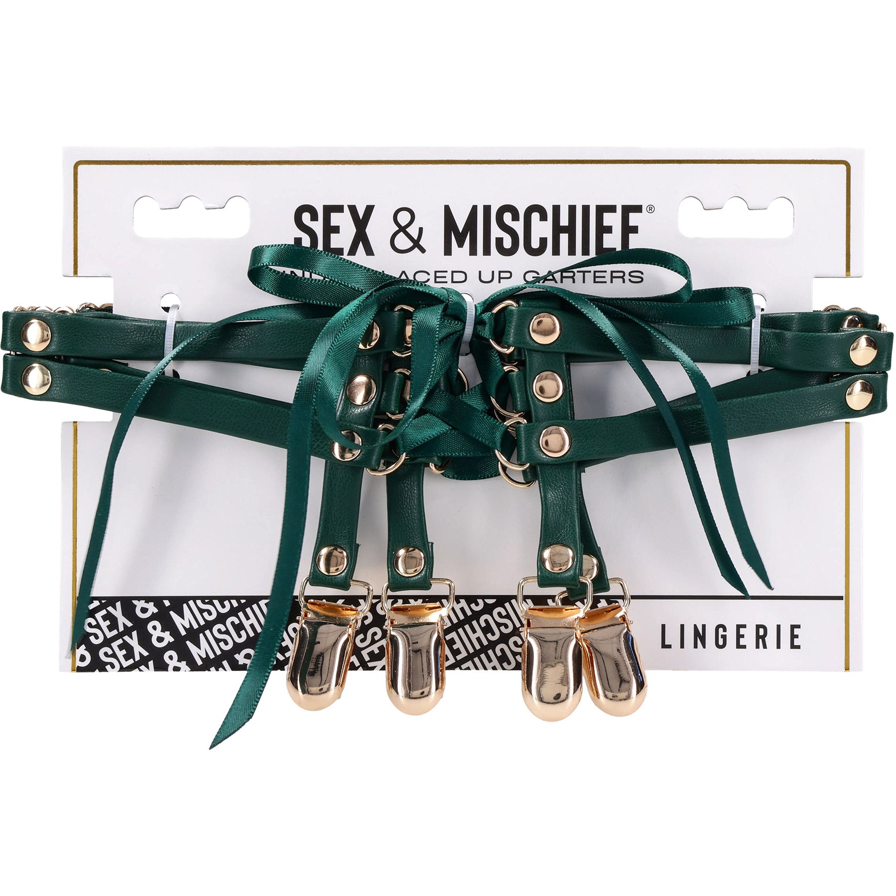 Sex & Mischief Indica Laced Up Garter By Sportsheets