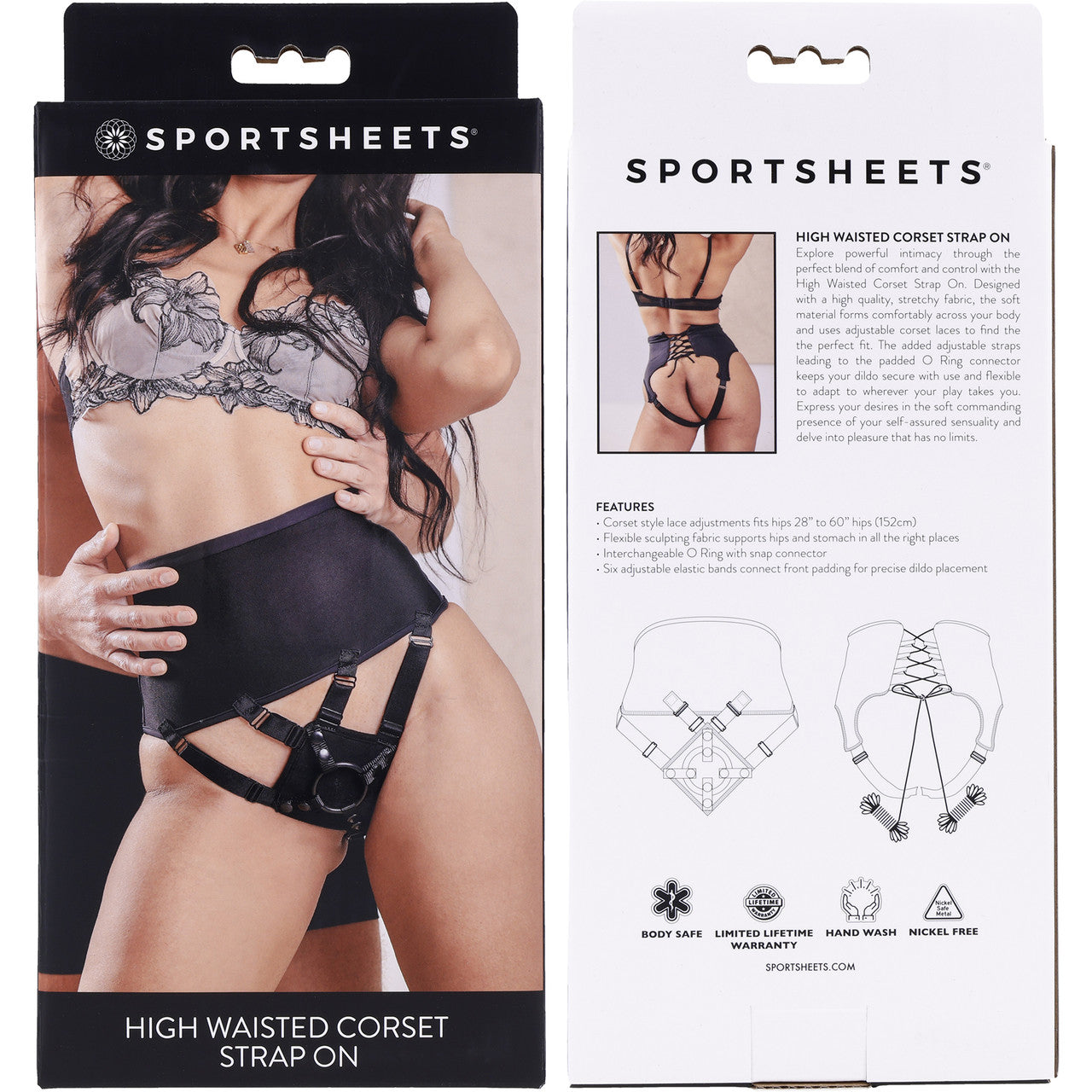 High Waisted Corset Strap-On Harness By Sportsheets