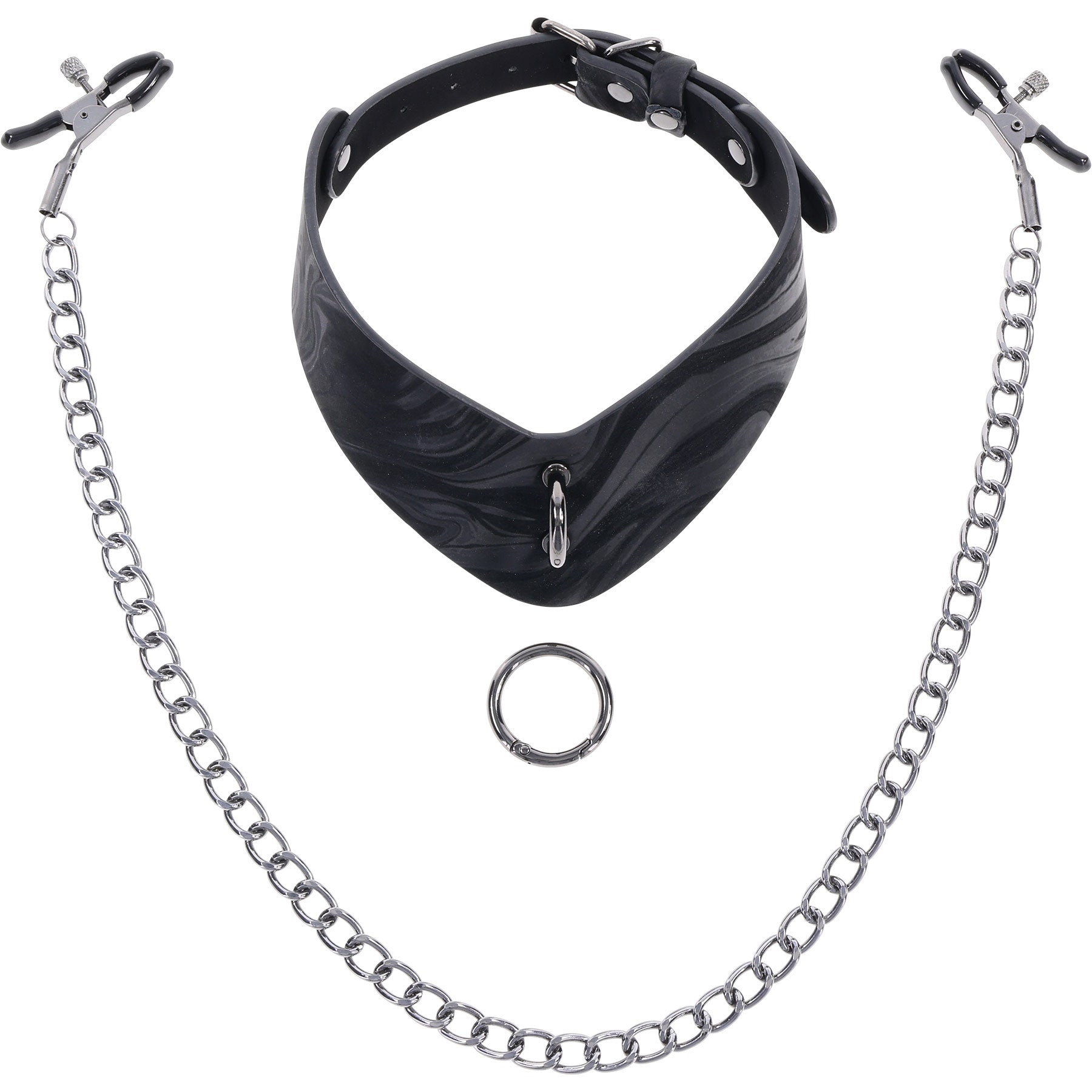 Velvet Noir Collar With Removable Nipple Clamps By Sportsheets