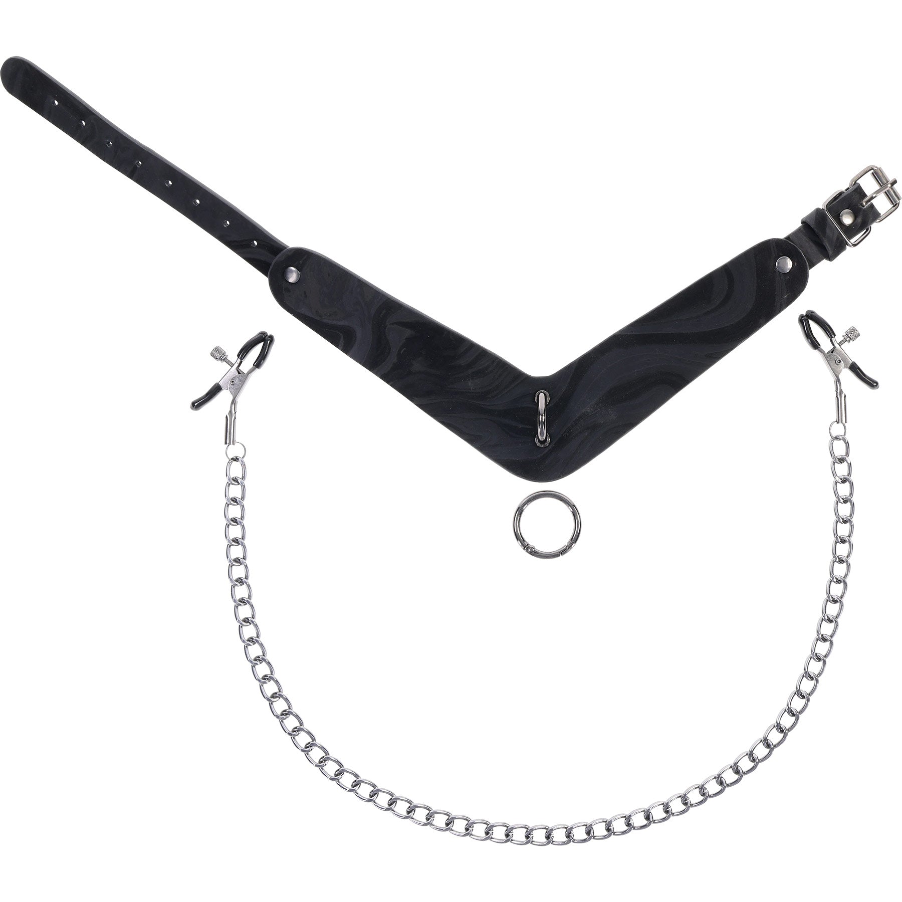 Velvet Noir Collar With Removable Nipple Clamps By Sportsheets