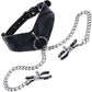 Velvet Noir Collar With Removable Nipple Clamps By Sportsheets