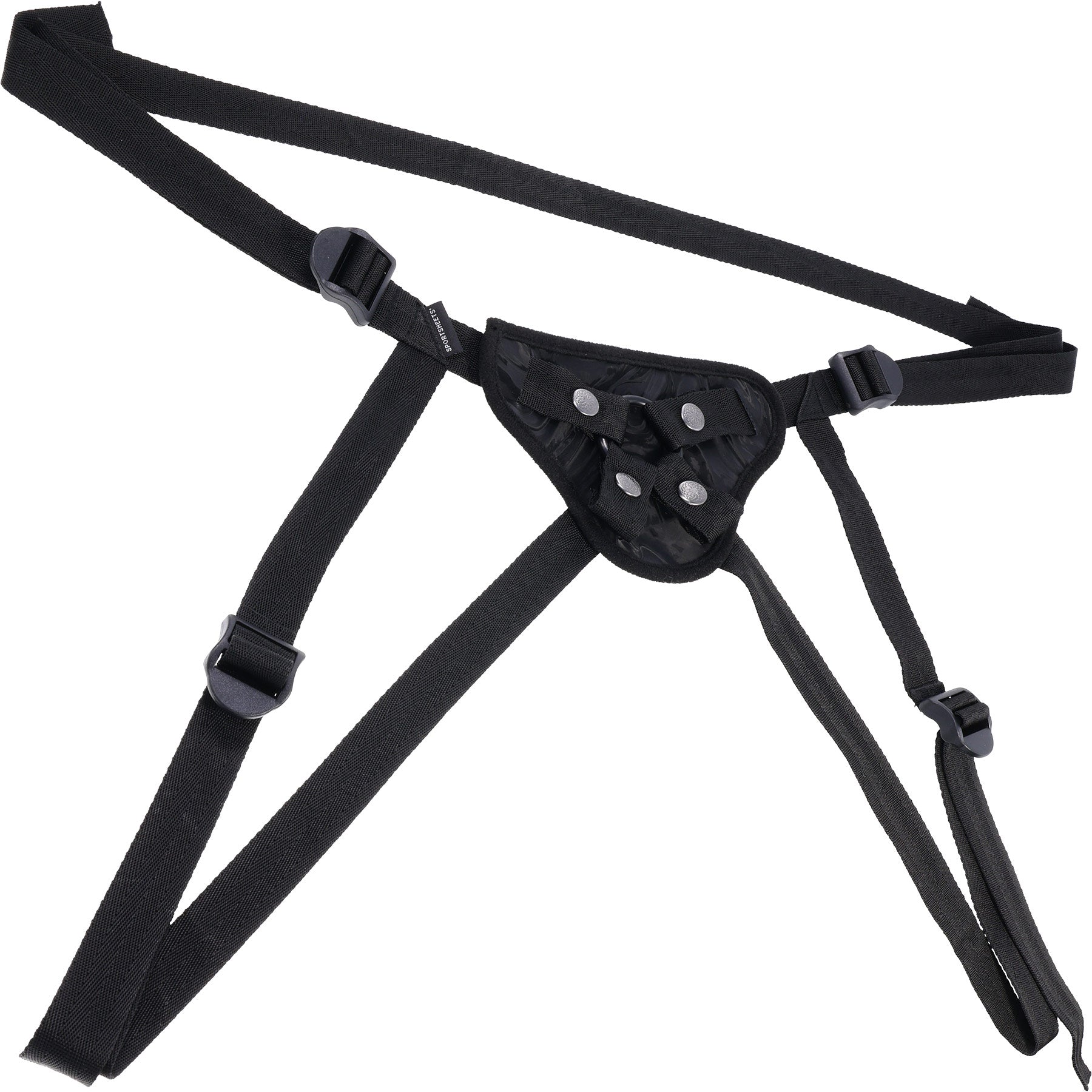 Velvet Noir Faux Leather Strap On Harness By Sportsheets
