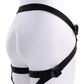 Black harness on a white mannequin