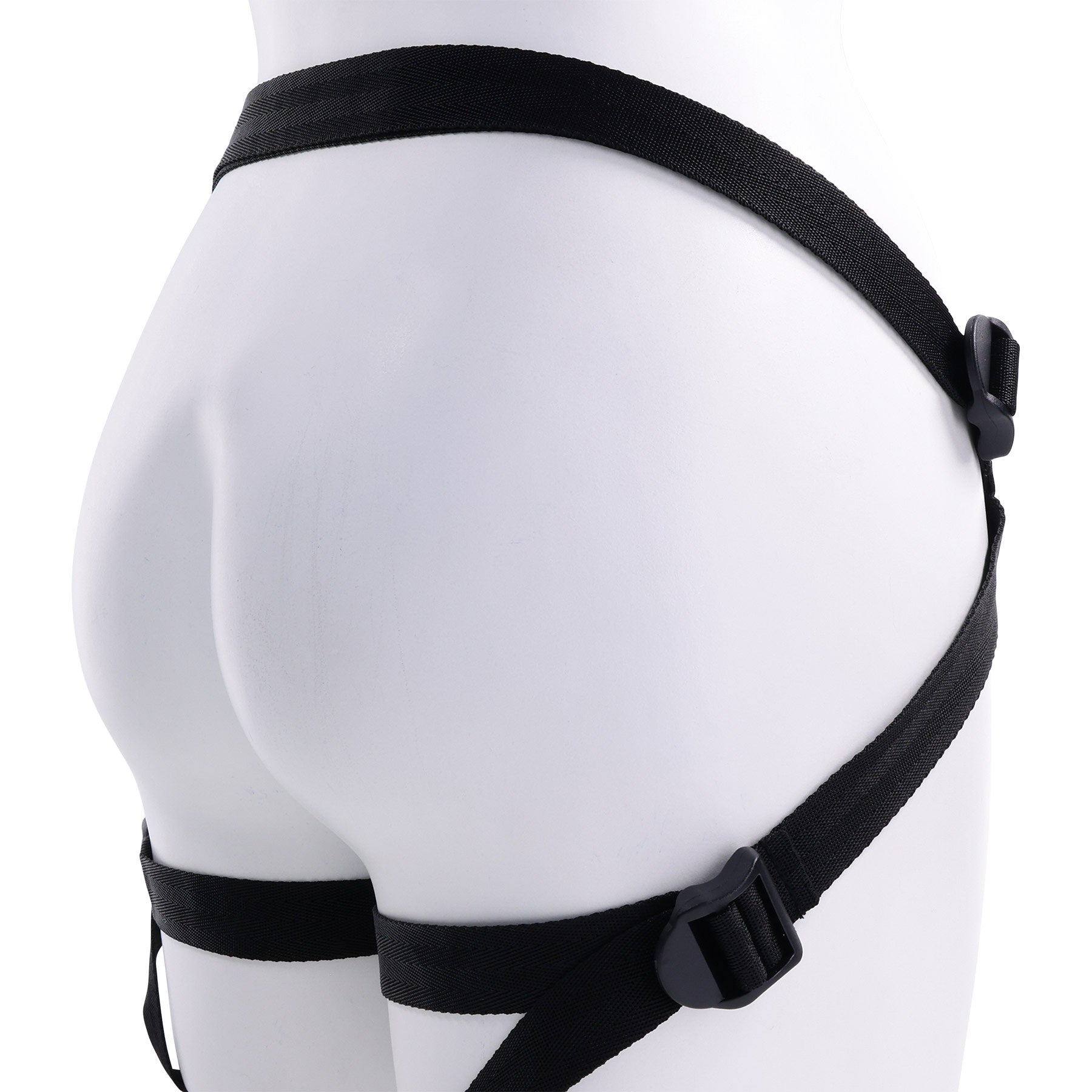 Black harness on a white mannequin
