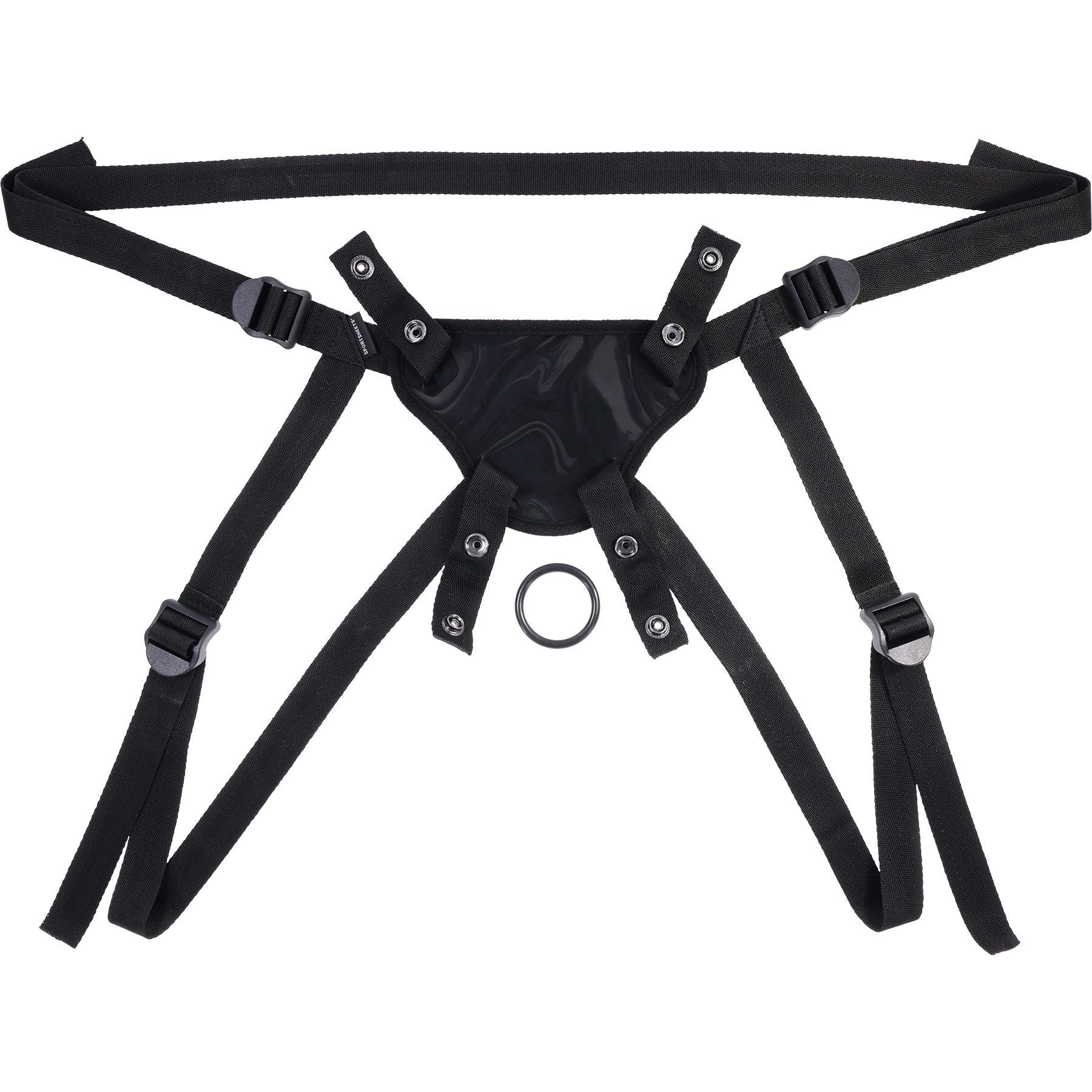 Velvet Noir Faux Leather Strap On Harness By Sportsheets