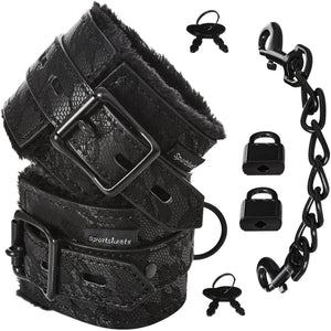 Sincerely Lace Fur Lined Hand Cuffs by Sportsheets