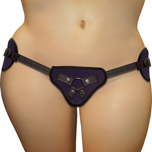 Curvy Collection Plush Purple Strap-On Harness by Sportsheets