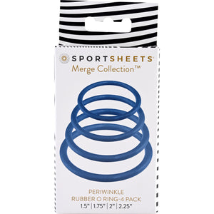 Merge Collection Rubber Strap-On Harness O-rings Set By Sportsheets - Periwinkle