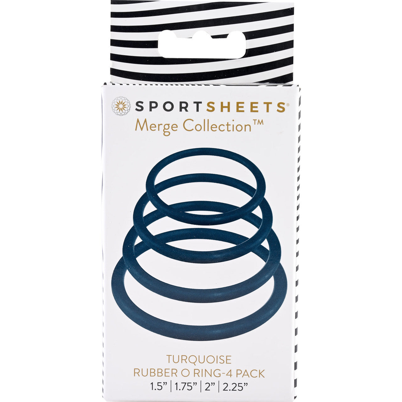 Merge Collection Rubber Strap-On Harness O-rings Set By Sportsheets - Turquoise