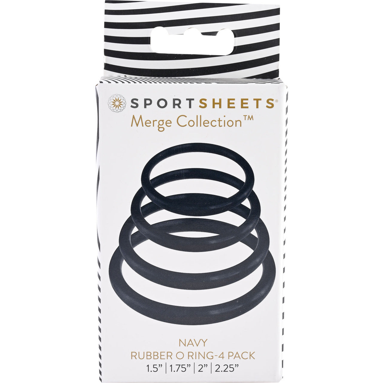 Merge Collection Rubber Strap-On Harness O-rings Set By Sportsheets - Navy