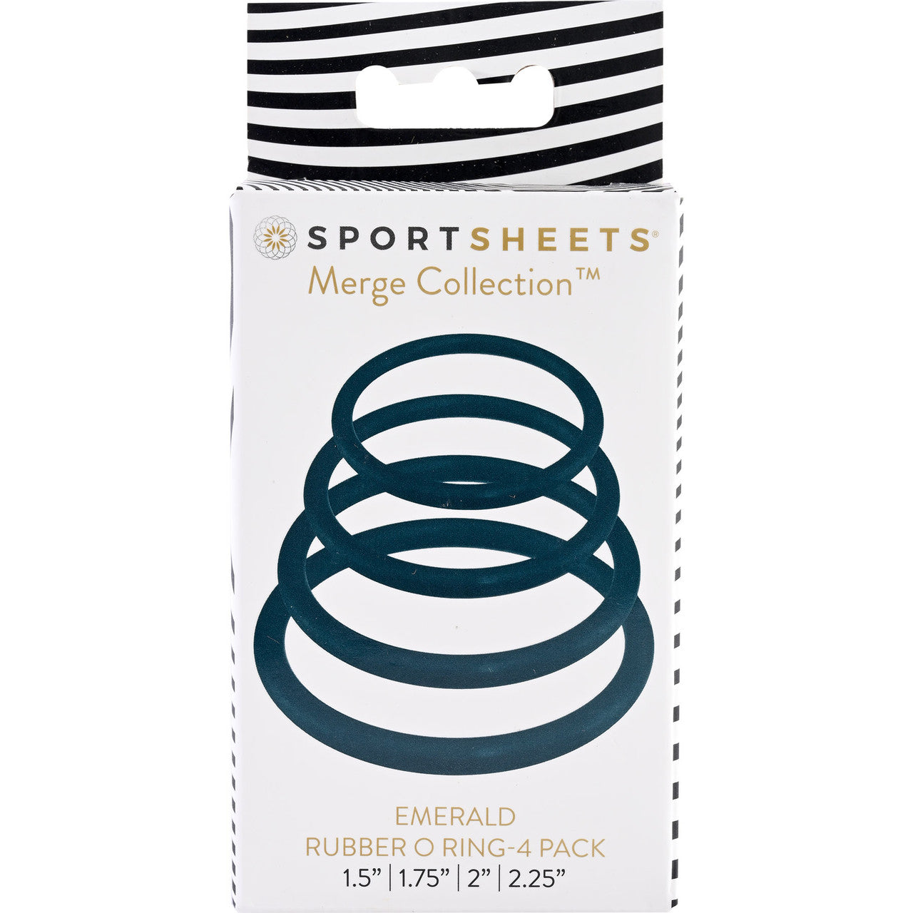 Merge Collection Rubber Strap-On Harness O-rings Set By Sportsheets - Emerald