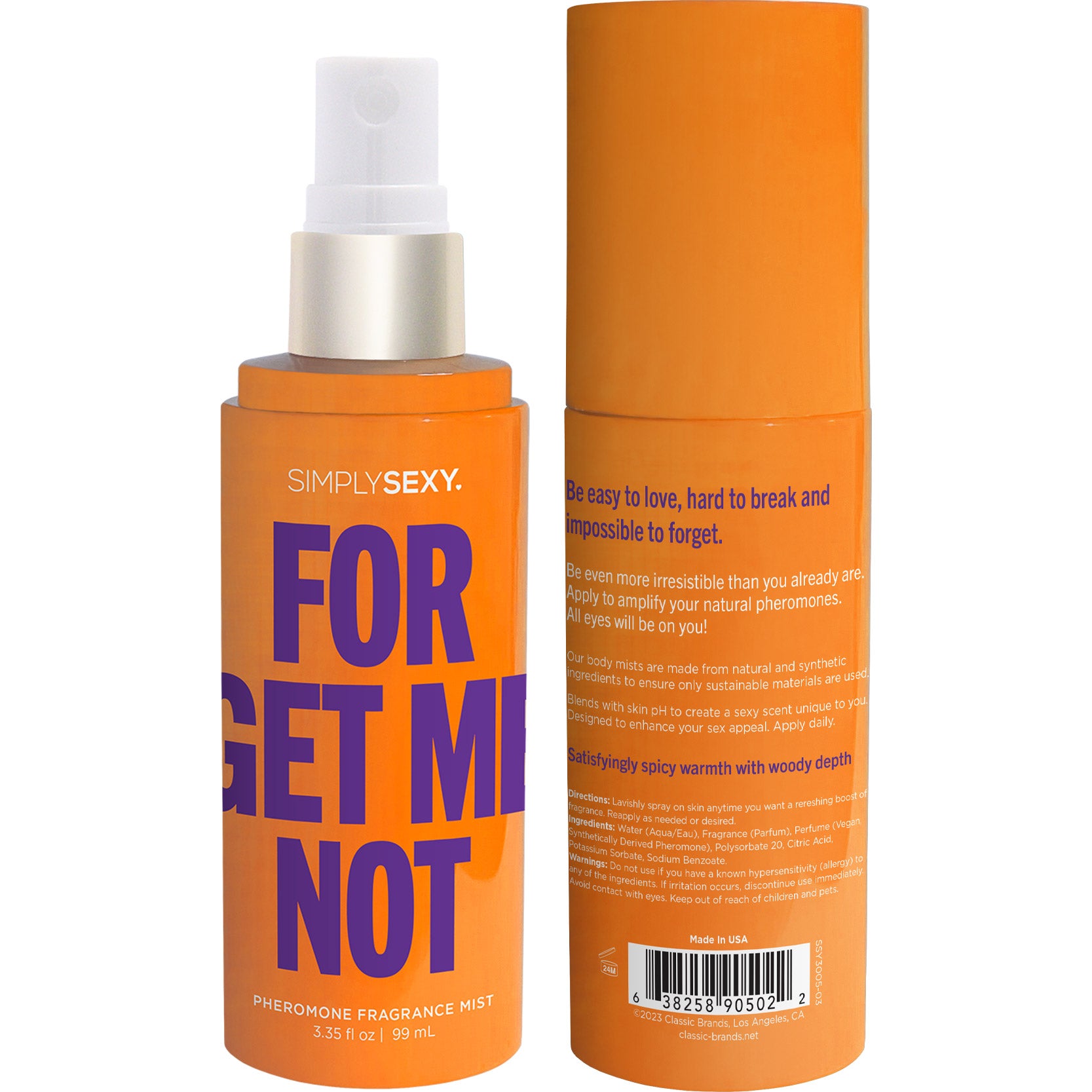 Simply Sexy Affirmations Pheromone Body Mist by Classic Brands