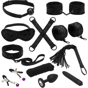 Bound You Black Lace & Neoprene Beginner's 11 Piece Bondage Kit By Liebe Seele