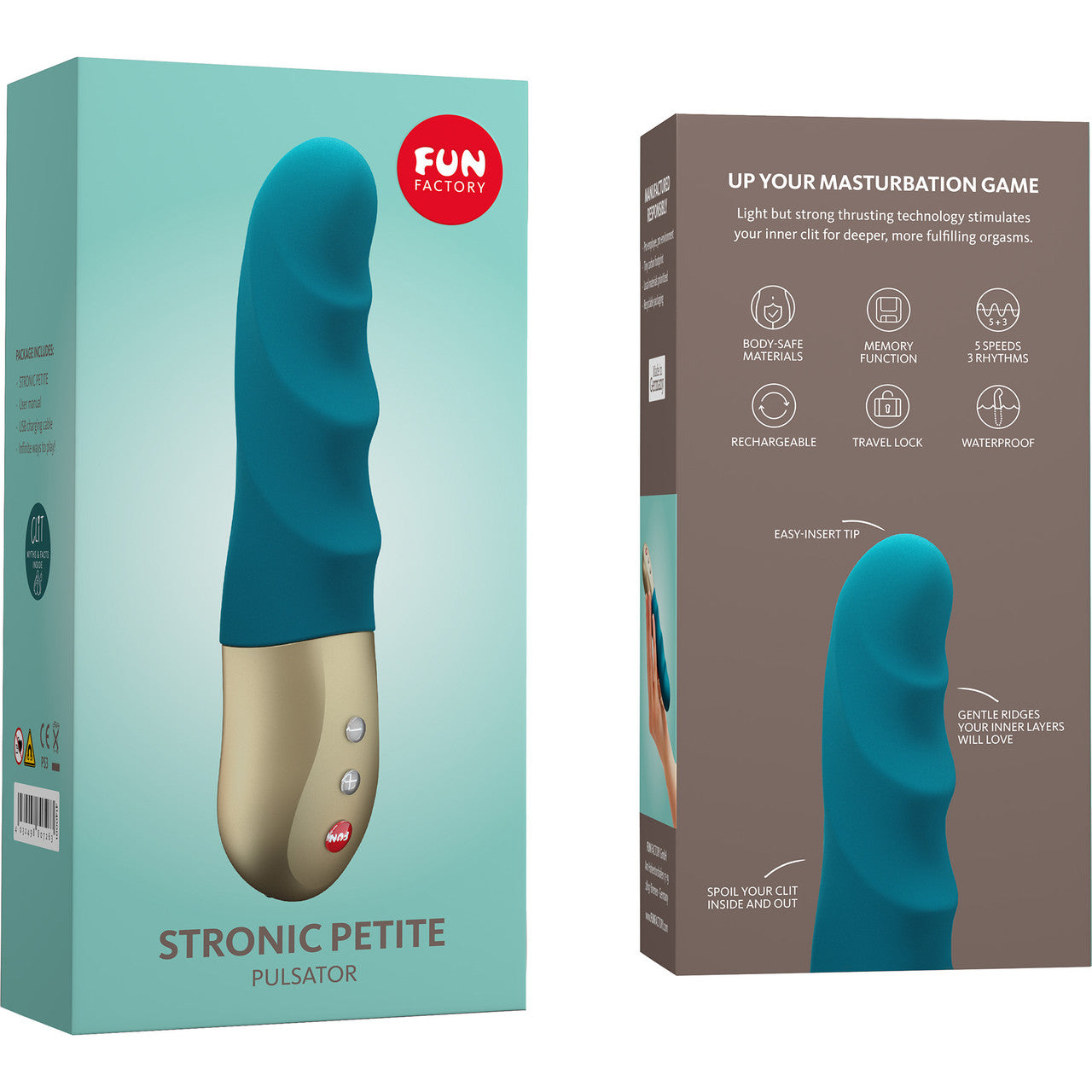 Fun Factory Stronic Petite Mini Pulsator Thrusting Dildo - Deep Sea Blue