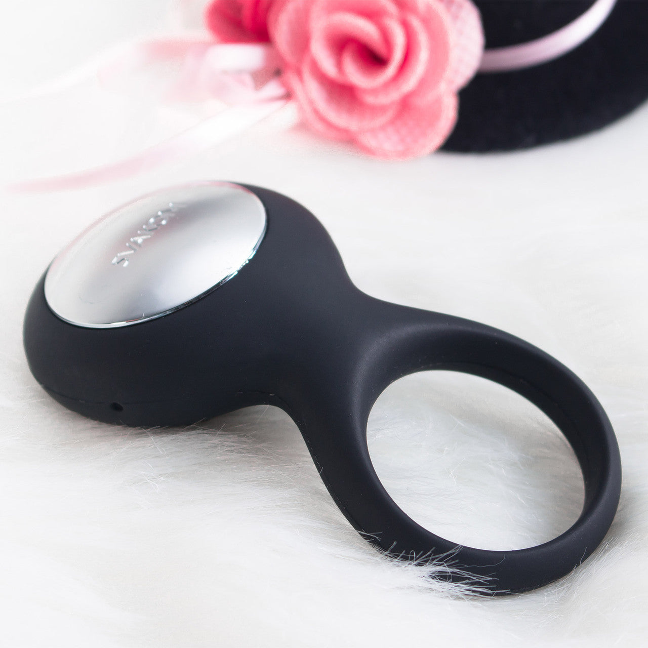 SVAKOM Tyler Vibrating Ring Rechargeable Silicone Cock Ring - Black