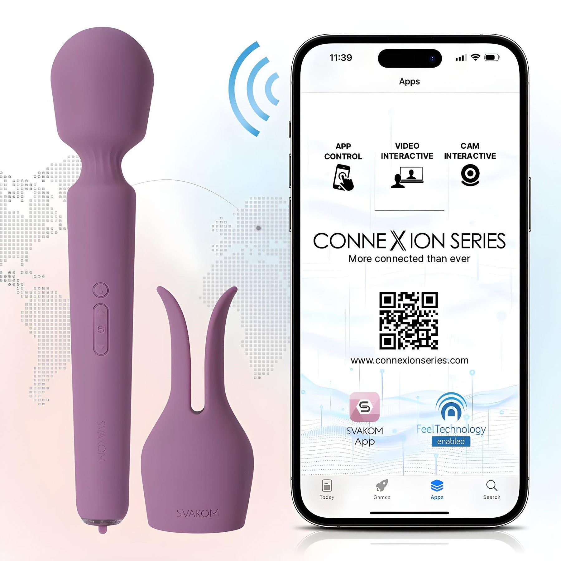SVAKOM Emma Neo 2 Interactive App Enabled Warming Silicone Vibrator With Rabbit Ears