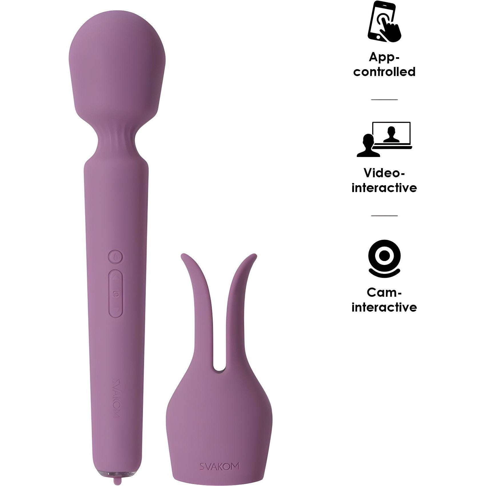 SVAKOM Emma Neo 2 Interactive App Enabled Warming Silicone Vibrator With Rabbit Ears
