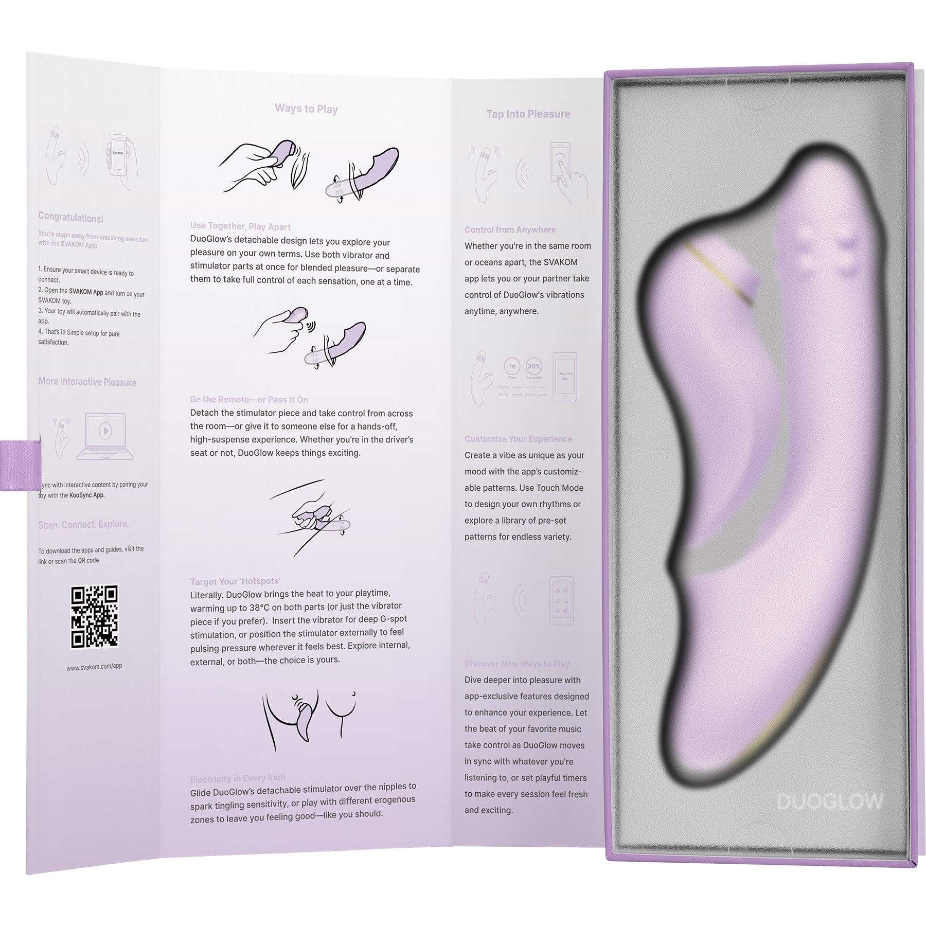 SVAKOM DUOGLOW Thrusting Beaded Vibrator With Pulsating Stimulator