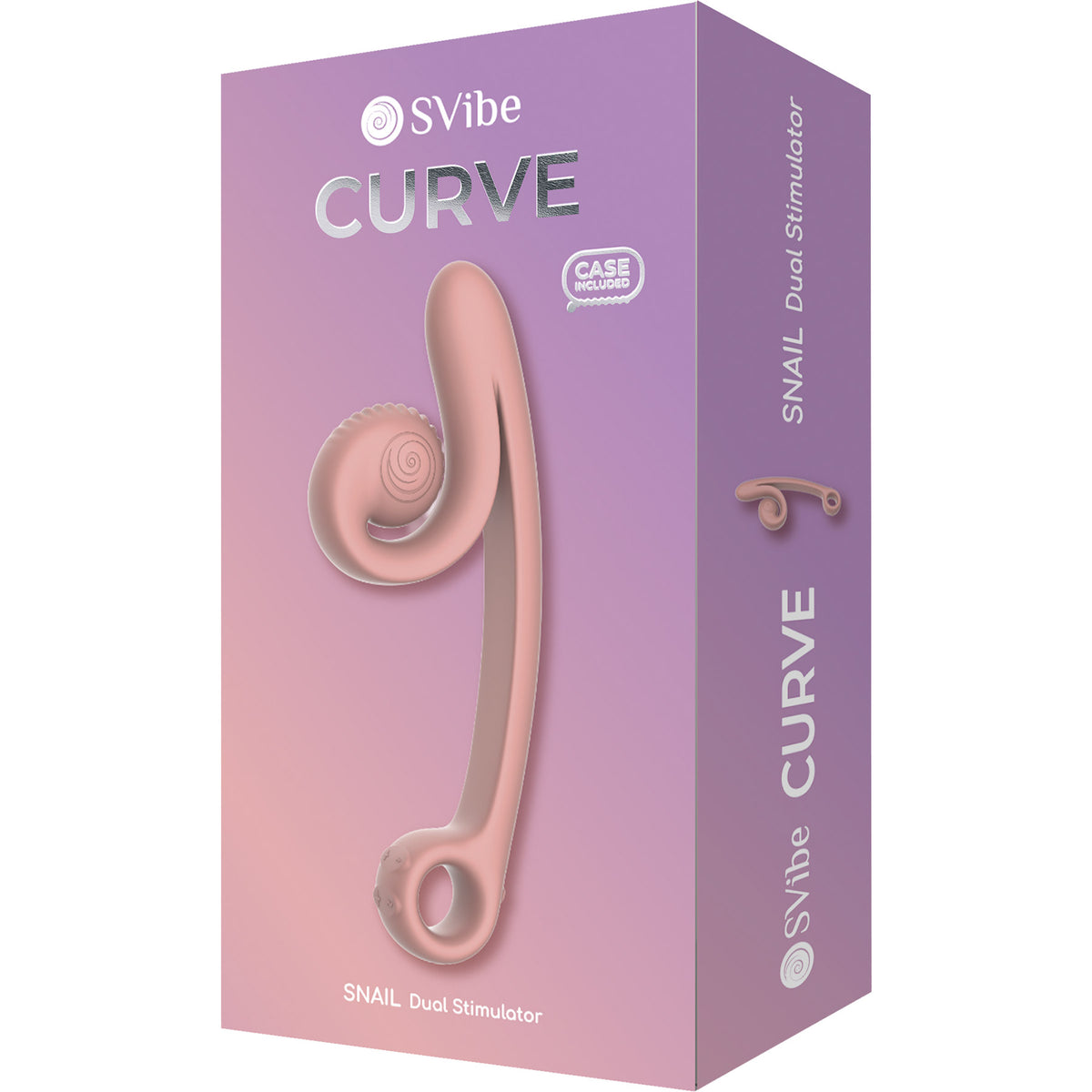 SVibe Snail Curve Dual Stimulator Silicone Vibrator - Peachy Pink