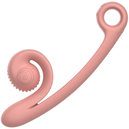 SVibe Snail Curve Dual Stimulator Silicone Vibrator - Peachy Pink