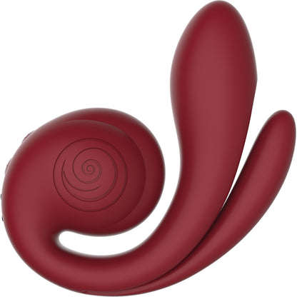 SVibe Snail Gizi Pro Silicone Rechargeable Waterproof Triple G-Spot Vibrator - Bordeaux