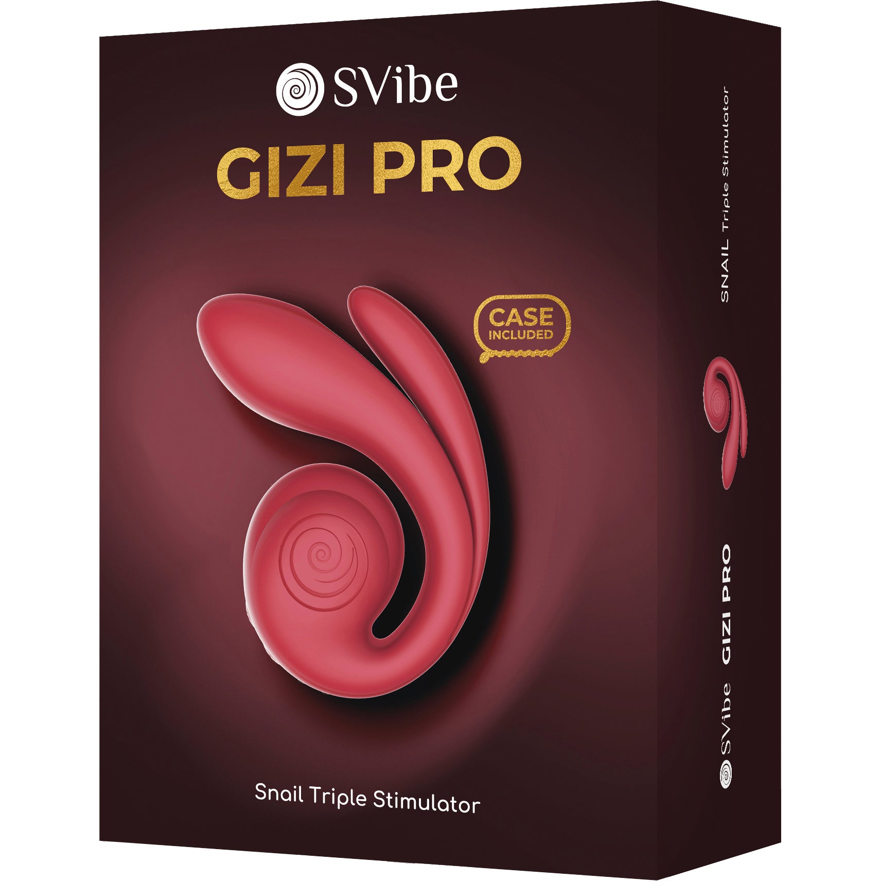 SVibe Snail Gizi Pro Silicone Rechargeable Waterproof Triple G-Spot Vibrator - Bordeaux