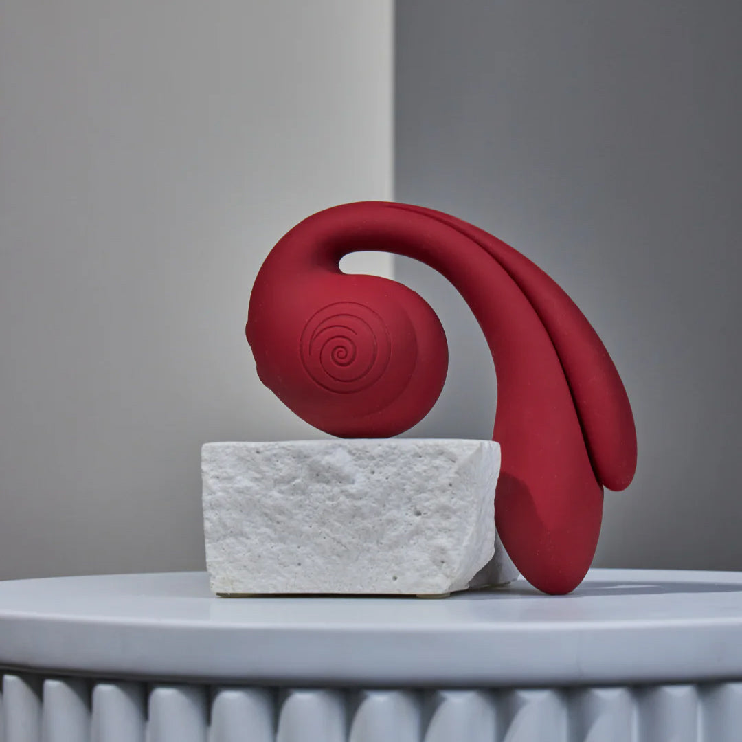 SVibe Snail Gizi Pro Silicone Rechargeable Waterproof Triple G-Spot Vibrator - Bordeaux